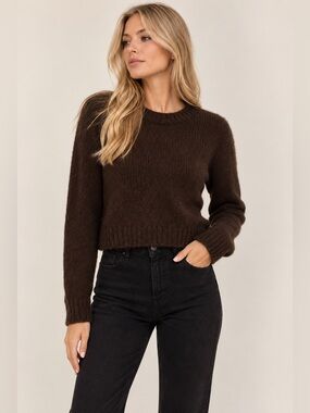 Zara Dark Brown Crewneck Sweater